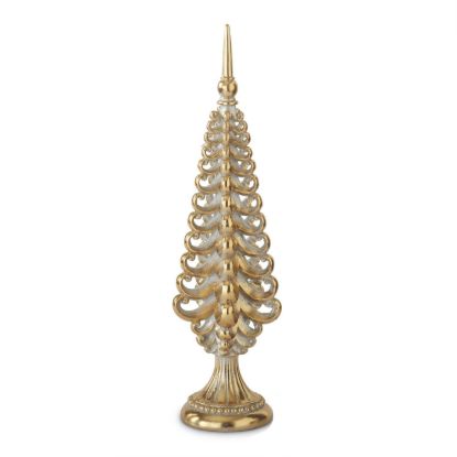 Picture of Large Silver & Gold Christmas Tree with Finial Topper