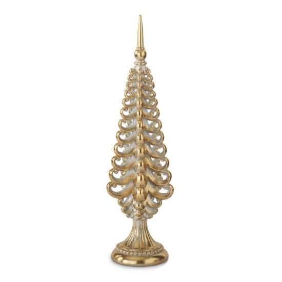 Picture of Large Silver & Gold Christmas Tree with Finial Topper