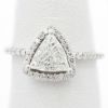 Picture of 14k White Gold Brilliant Triangle Cut Diamond Halo Ring