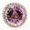 Picture of 14k Yellow Gold Round Kunzite & Brilliant Diamond Halo Ring