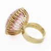 Picture of 14k Yellow Gold Round Kunzite & Brilliant Diamond Halo Ring