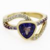 Picture of 14k Yellow Gold Tanzanite, Amethyst & Diamond Ring