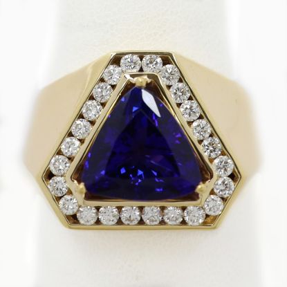 Picture of 14k Yellow Gold Tanzanite & Diamond Ring