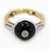 Picture of 18k Two Tone Gold Cabochon Onyx & Diamond Ring