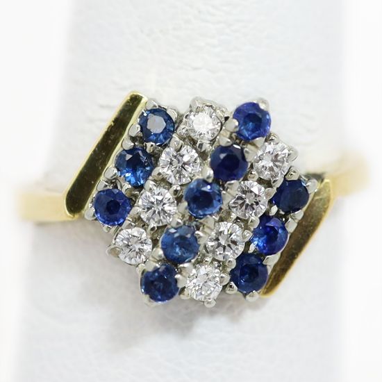 Picture of 18k Yellow Gold Sapphire & Diamond Ring