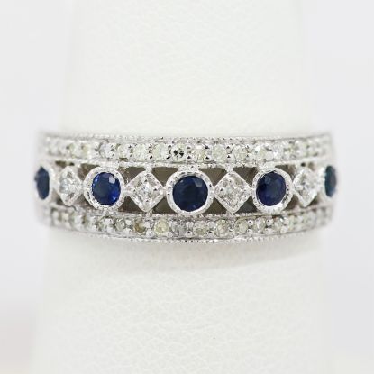 Picture of 14k White Gold Sapphire & Diamond Ring