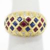 Picture of 14 Yellow Gold Ruby, Sapphire & Diamond Ring