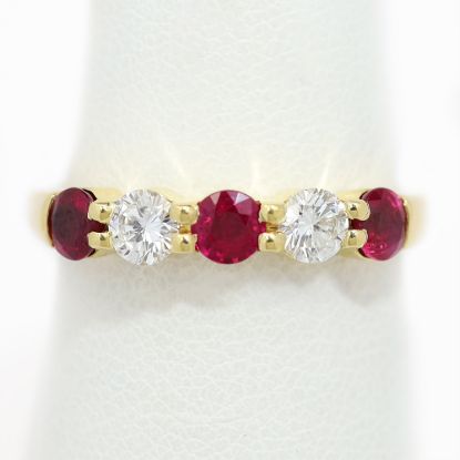 Picture of 14k Yellow Gold Ruby & Diamond Band