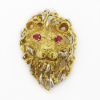 Picture of 18k Yellow Gold Diamond & Ruby Lion Brooch