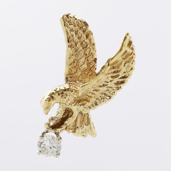 Picture of 14k Yellow Gold Diamond Eagle Pendant