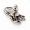 Picture of 10k White Gold Ruby, Sapphire & Diamond Tie Tack