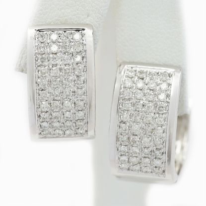 Picture of 14k White Gold Diamond Half Hoop Earrings