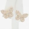 Picture of 18k Rose Gold Pavé Set Brilliant Diamond Butterfly Stud Earrings