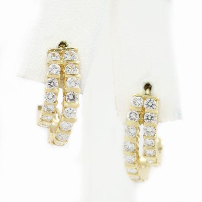 Picture of 14k Yellow Gold Diamond Earrings