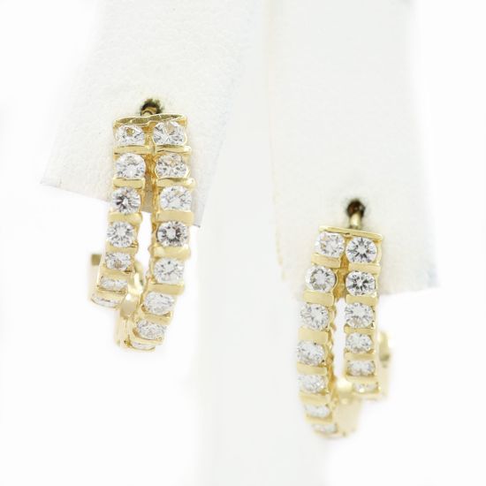 Picture of 14k Yellow Gold Diamond Earrings