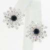 Picture of 18k/14k White Gold Diamond & Sapphire Earrings