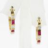 Picture of 14k Yellow Gold Ruby & Diamond Hoop Earrings