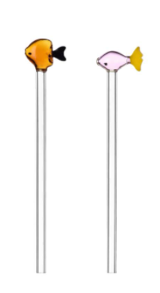 Picture of New 2 Straws Orange & Pink Fish