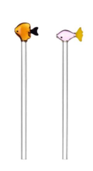 Picture of New 2 Straws Orange & Pink Fish