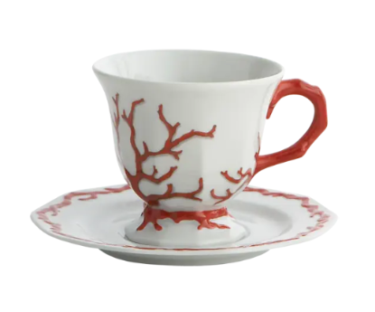 Picture of New Red Teacup & Saucer