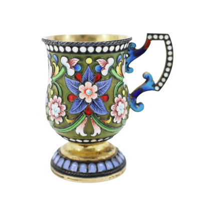 Picture of Antique Russian Gilt Sterling Silver & Cloisonné Enamel Vodka Cup