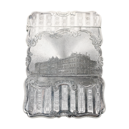 Picture of Victorian Sterling Silver 'Castle Top' Card Case with Presentation Box