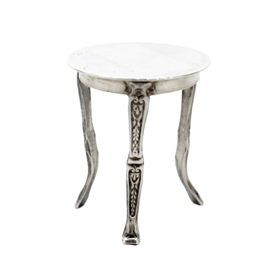 Picture of Vintage Sterling Silver Miniature Occasional Table with Decorative Legs