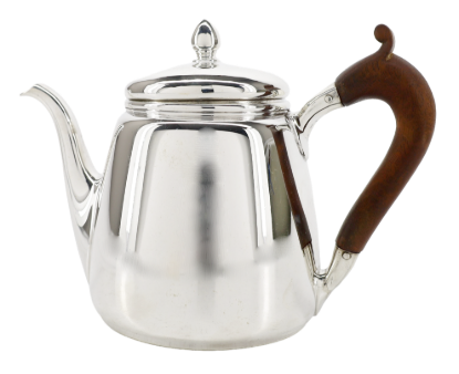 Picture of Vintage Individual Sterling Silver Teapot with Wood Handle