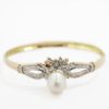 Picture of 14k Yellow Gold Freshwater Cultured Pearl & Diamond Bracelet