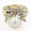 Picture of 14k Yellow Gold Freshwater Cultured Pearl & Diamond Ring