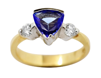 Picture of 14k Yellow Gold Tanzanite and Diamond Ring