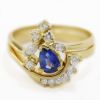 Picture of 18k Yellow Gold Sapphire & Diamond Bridal Set
