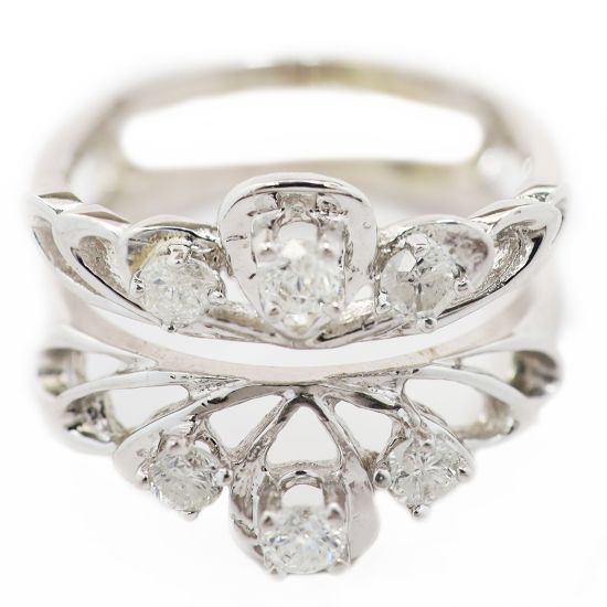 Picture of 14k White Gold Brilliant Diamond Insert Ring