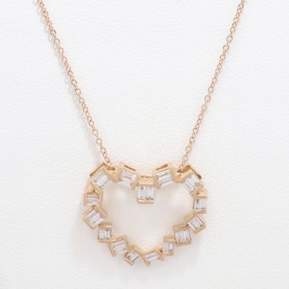 Picture of 14k Rose Gold Diamond Heart Frame Pendant