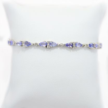 Picture of 14k White Gold Tanzanite & Diamond Bracelet