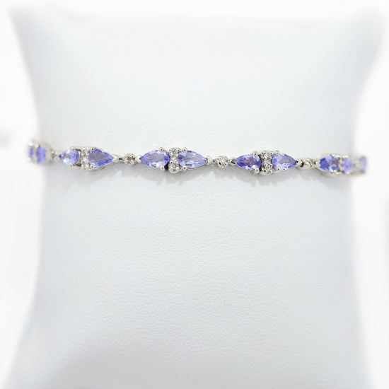 Picture of 14k White Gold Tanzanite & Diamond Bracelet