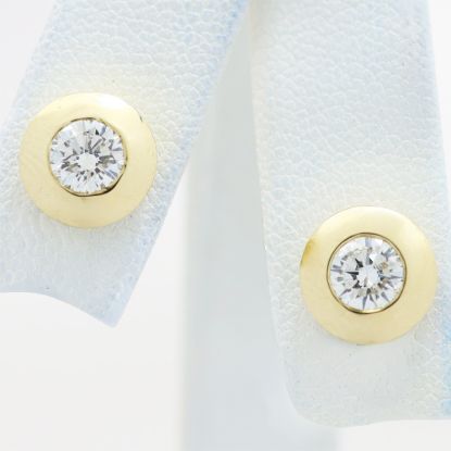 Picture of 14k Yellow Gold Brilliant Diamond Stud Earrings