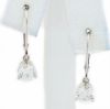 Picture of 14k White Gold Leverback Solitaire Diamond Earrings