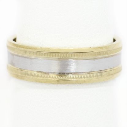 Picture of 14k Two Tone Gold Brushed Metal Band