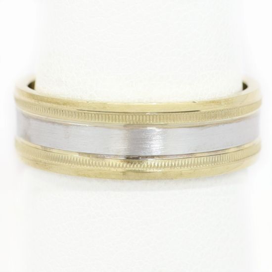 Picture of 14k Two Tone Gold Brushed Metal Band