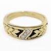 Picture of 14k Yellow Gold Diamond & Black Enamel Ring Band
