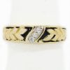 Picture of 14k Yellow Gold Diamond & Black Enamel Ring Band