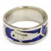 Picture of 14k White Gold Sapphire & Blue Enamel Fish Band