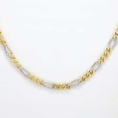 Picture of 18k Two Tone Gold Figaro Link Chain