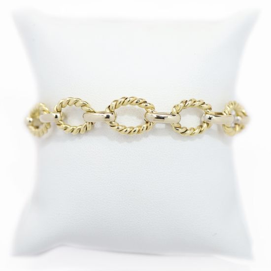 Picture of 14k Two Tone Gold Chain Link Bracelet
