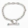 Picture of 18k White Gold & Aquamarine Oval Link Bracelet