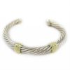 Picture of David Yurman 14k Yellow Gold & Sterling Silver Bead Enhancer Cable Cuff