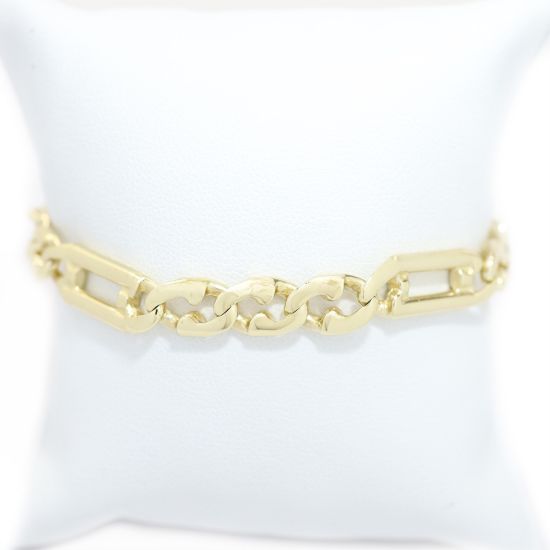 Picture of 14k Yellow Gold Figaro Link Bracelet