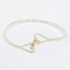Picture of Tiffany & Co. 14k Yellow Gold & Sterling Silver Double Heart Hook Bangle