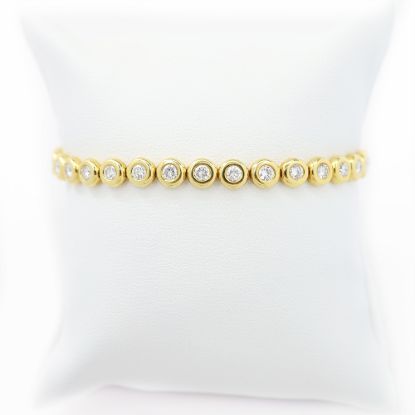 Picture of 18k Yellow Gold Brilliant Diamond Bezel Bracelet